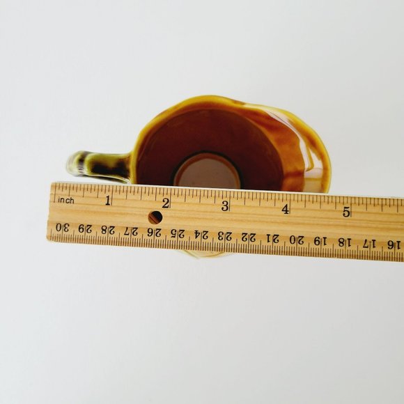 Vintage Royal Winton Grimwades Creamer with Embossed Leaves in Green/Brown Glaze - Picture 10 of 11